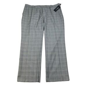 Tommy Hilfiger Dress Pants Mens 42x30 Black White Plaid TH Flex Modern Fit NEW